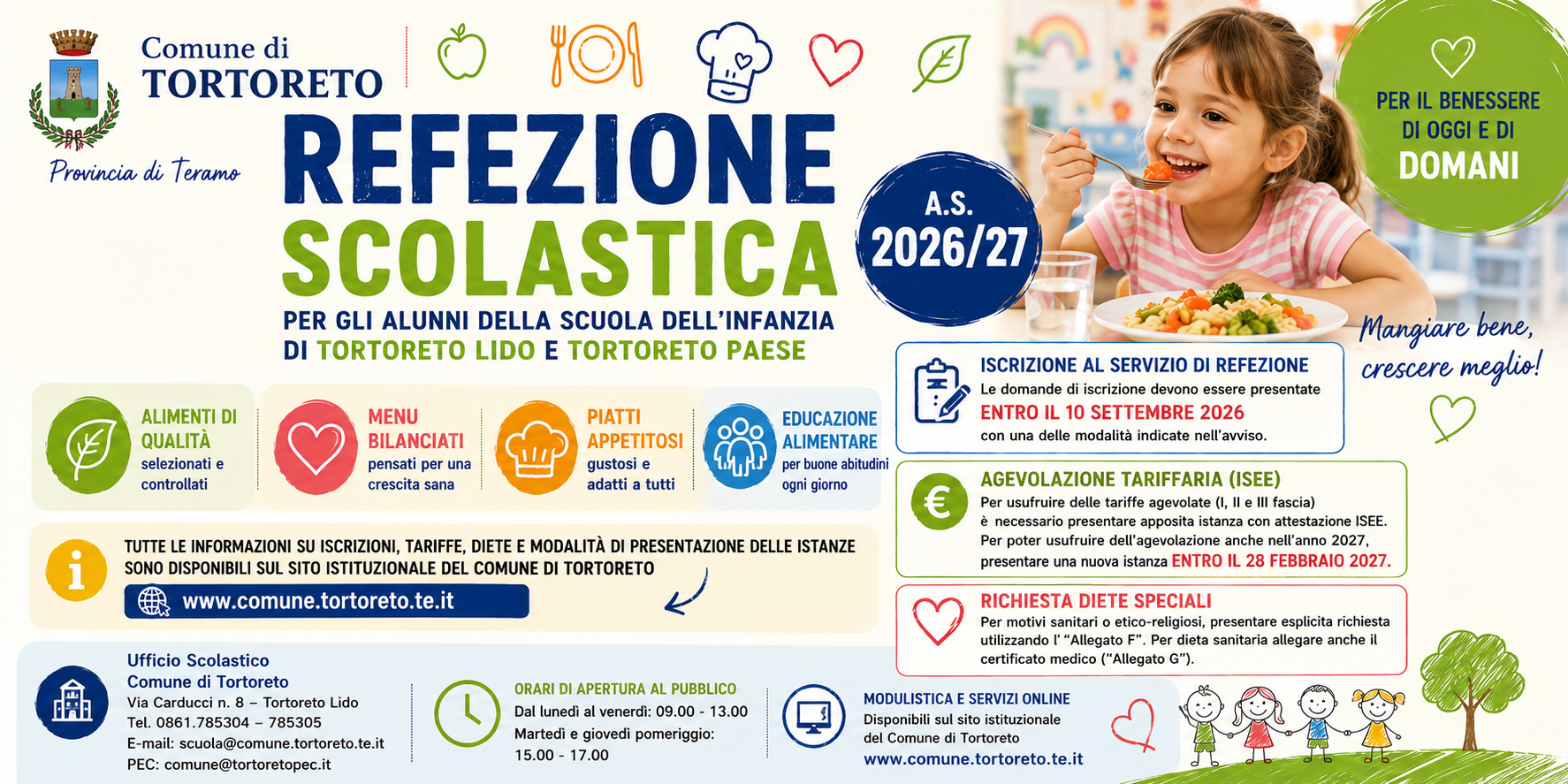 Avviso refezione scolastica anno scolastico 2026/2027